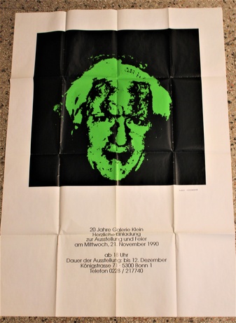 Martin Kippenberger. Ausstellungsplakat "Warhol ist nicht Klein", 20 Jahre Galerie Klein