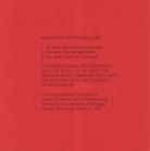 LAWRENCE WEINER. IN RELATION TO PROBABLE USE