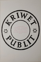 Ferdinand Kriwet. PUBLIT. public literature / poem-painting. texte textbild visuel 1964/65. Ausstellung vom 10.09.1965 - 10.10.1965 [ Ausstellungsplakat/Poster]. Ausstellungeplakat Düsseldorf, Galerie Niepel