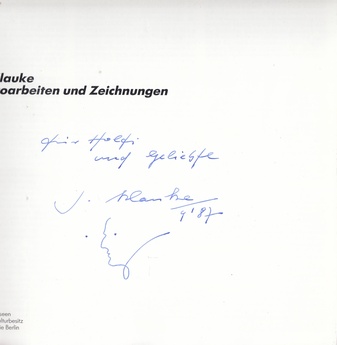 Jürgen Klauke. Neue Fotoarbeiten und Zeichnungen [Widmunsexemplar mit kleiner Zeichnung]