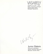 VICTOR VASARELY. Arbeiten von 1937 - 1978. Bilder, Gouachen, Collagen, Zeichnungen, Grafik, Multiples. Tapisserien [signiert]
