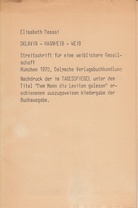 Sklavin - Mannweib - Weib. Streitschrift für eine weiblichere Gesellschaft. Nachdruck der im tagesspiegel unter dem Titel "Dem Mann die Leviten gelesen" erschienenen auszugsweisen Wiedergabe der Buchausgabe