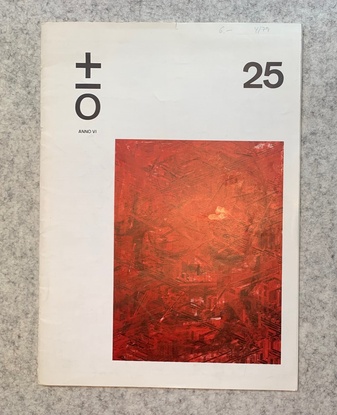PLUS MINUS ZERO. revue d'art contemporain NUMERO 25, MARS 1979