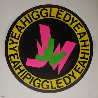 Ferdinand Kriwet. BUTTON [YEAHIGGLEDYEAH]; 1967. Siebdruck