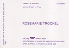 ROSEMARIE TROCKEL. 9 maart - 28 april 1991, Galerie Wanda Reiff Maastricht [invitation card/ Einladungskarte]