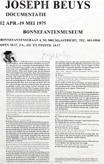 Joseph Beuys, DOCUMENTATIE. Ausstellungsplakat. SIGNIERT