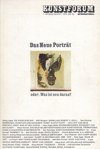 Kunstforum International. Band 6/7, 1973. Das neue Porträt oder: Was ist neu daran?