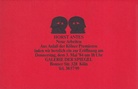 HORST ANTES. Neue Arbeiten. GALERIE DER SPIEGEL, 3. Mai 1984 [invitation card/ Einladungskarte]