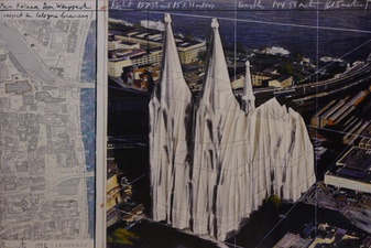 Christo. Mein Kölner Dom, Wrapped. project for Cologne - Germany [Poster/ Edition Lempertz]