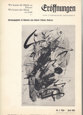 ERÖFFNUNGEN. Eine literarische Zeitschrift. Nr. 3/ Mai - Juni 1961