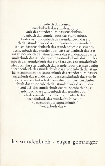 EUGEN GOMRINGER. das stundenbuch