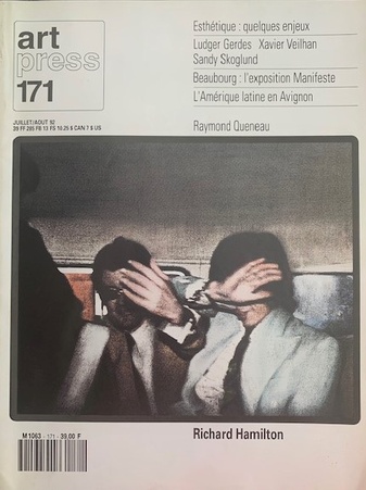 art press 171. Juillet/ Aout 92 (1992). Richard Hamilton