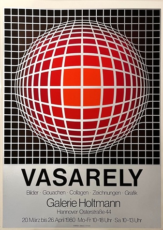 Vasarely, Victor. Bilder – Gouachen - Collagen – Zeichnungen - Grafik. Galerie Holtmann Hannover, 20. März bis 26. April 1980 [Ausstellungsplakat/ exhibition poster]