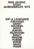 Paul Maenz. Köln. Jahresbericht 1972