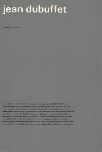 jean dubuffet. tekeningen, gouaches. Stedelijk Museum Amsterdam, 26/11/64 - 11/1/65. Catalogus nr. 369