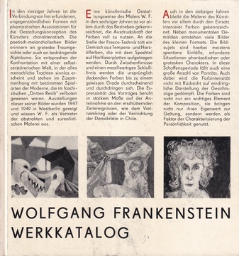 WOLFGANG FRANKENSTEIN. WERKKATALOG [Widmungsexemplar]