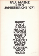 Paul Maenz. Köln. Jahresbericht 1971
