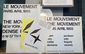 LE MOUVEMENT/ THE MOVEMENT Paris Avril 1955. THE MOVEMENT 1975. agam/ bury/ calder/ duchamp/ jacobsen/ soto/ tinguely/ vasarely