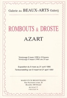ROMBOUTS & DROSTE. AZART. Galerie des/ Galerij BEAUX-ARTS/ Marie-Puck Broodthaers [invitation card/ Einladungskarte]