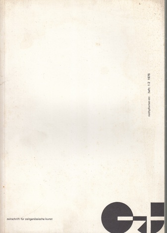 nothpforten-str. heft: 1-2/ 1976. zeitschrift für zeitgenössische kunst