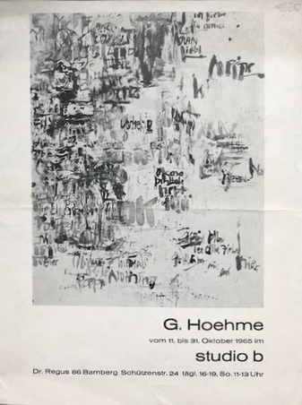 G. Hoehme. vom 11. bis 13. Oktober 1965 im studio b