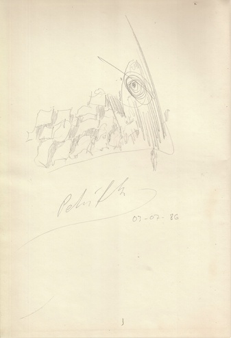 ORIGINALZEICHNUNG von Per Kirkeby in 'OEUVREKATALOG 1958 - 77 over raderinger, linoleumssnit, traesnit ved John Hunov'