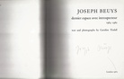 Joseph Beuys. dernier espace avec introspecteur. 1964-1982. Signed Copy/ Signierte Ausgabe