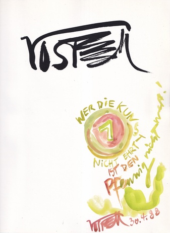 VOSTELL. Das Plastische Werk 1953 - 87 [Widmungsexemplar mit Zeichnung]