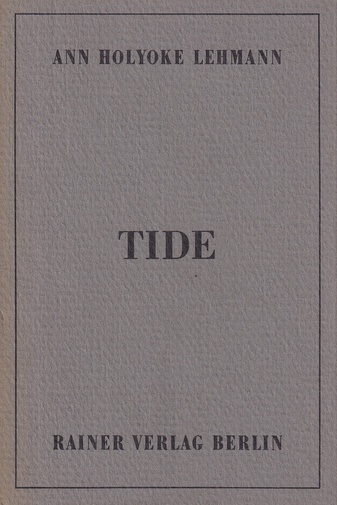 ANN HOLYOKE LEHMANN. TIDE