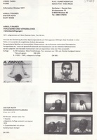 Video Tapes/ Filme. Information 1977. ARNULF RAINER/ DIETER ROTH/ KURT KREN. P.A.P. KUNSTAGENTUR, München