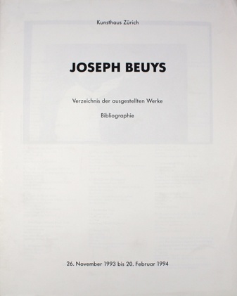 Verzeichnis der ausgestellten Werke. 26. November 1993 bis 20. Februar 1994, Kunsthaus Zürich.
