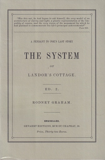Rodney Graham. THE SYSTEM OF LANDOR'S COTTAGE. A PENDANT TO POE'S LAST STORY. ED. 2
