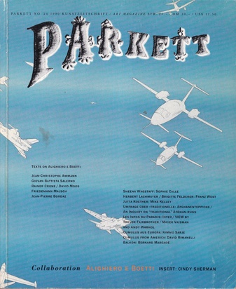 PARKETT NO. 24/ 1990. Collaboration: ALIGHIERO E BOETTI. INSERT: CINDY SHERMAN