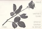 werner f. bonin. anbindbrieflein nr. 23 5 67. maro - manuskripzt nr. 5