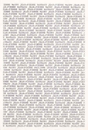 JEAN-PIERRE MAURY/ JEAN-PIERRE RAYNAUD. oeuvres selectionnees par philippe lechien. exposition du 26 avril au 12 mai 1979, galerie montjoie bruxelles [Einladungskarte/ invitation card]