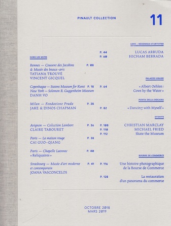 PINAULT COLLECTION NUMERO  11. OCTOBRE 2018/ MARS 2019