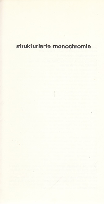 strukturierte monochromie. galerie teufel, köln, 24. november 1972 - februar 1973