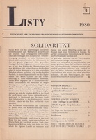 LISTY. ZEITSCHRIFT DER TSCHECHOSLOWAKISCHEN SOZIALISTISCHEN OPPOSITION # 4. 1980