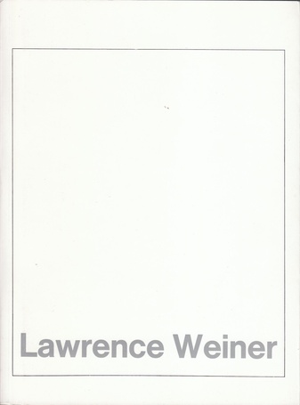 Lawrence Weiner. Westfälischer Kunstverein. Jahresgabe 1972.