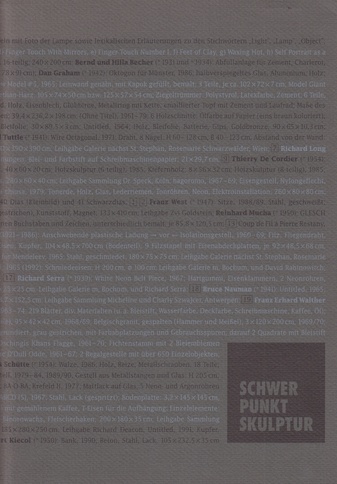 SCHWERPUNKT SKULPTUR. Ausstellungsbilder seit 1969