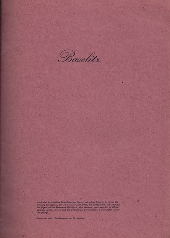 Baselitz. Oelbilder und Zeichnungen. Ausstellung: 25. Juni bis 4. August [1965]