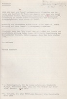 Attitüden. Beilage zu "Dokumente zu aktueller Kunst"