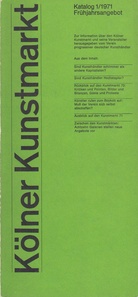 Kölner Kunstmarkt. Frühjahrskatalog 1/1971