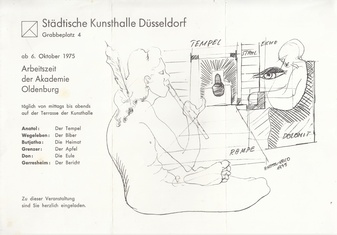 Anatol. Arbeitszeit der Akademie Oldenburg. Städtische Kunsthalle Düsseldorf ab 6. Oktober 1975 [Einladungskarte]