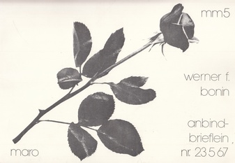 werner f. bonin. anbindbrieflein nr. 23 5 67. maro - manuskripzt nr. 5