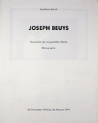 Verzeichnis der ausgestellten Werke. 26. November 1993 bis 20. Februar 1994, Kunsthaus Zürich. 