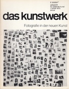 das kunstwerk. zeitschrift für bildende kunst. 1 XXVIII 1975, januar. Fotografie in der neuen Kunst