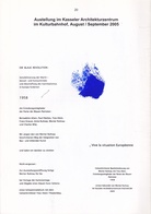 Yves Klein in gelsenkirchen. Zur Ausstellung in der Galerie Sacksofsky, 2005 in Heidelberg und Köln