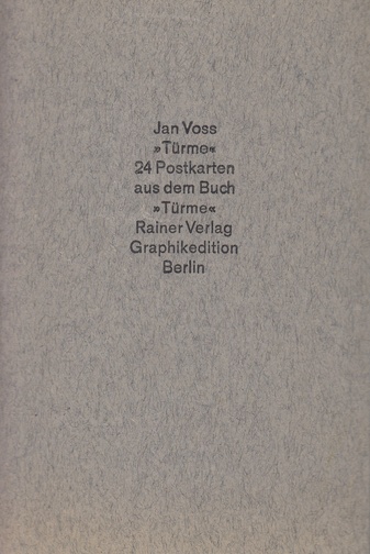 Jan Voss > Türme<. 24 Postkarten aus dem Buch >Türme<, Rainer Verlag, Graphikedition, Berlin