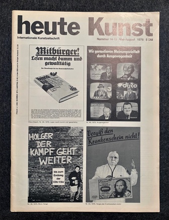 heute Kunst Nummer 14-15/ Mai-August 1976. Internationale Kunstzeitschrift